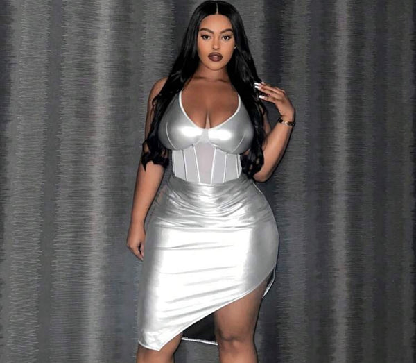 Plus Size Metallic Bone Dress